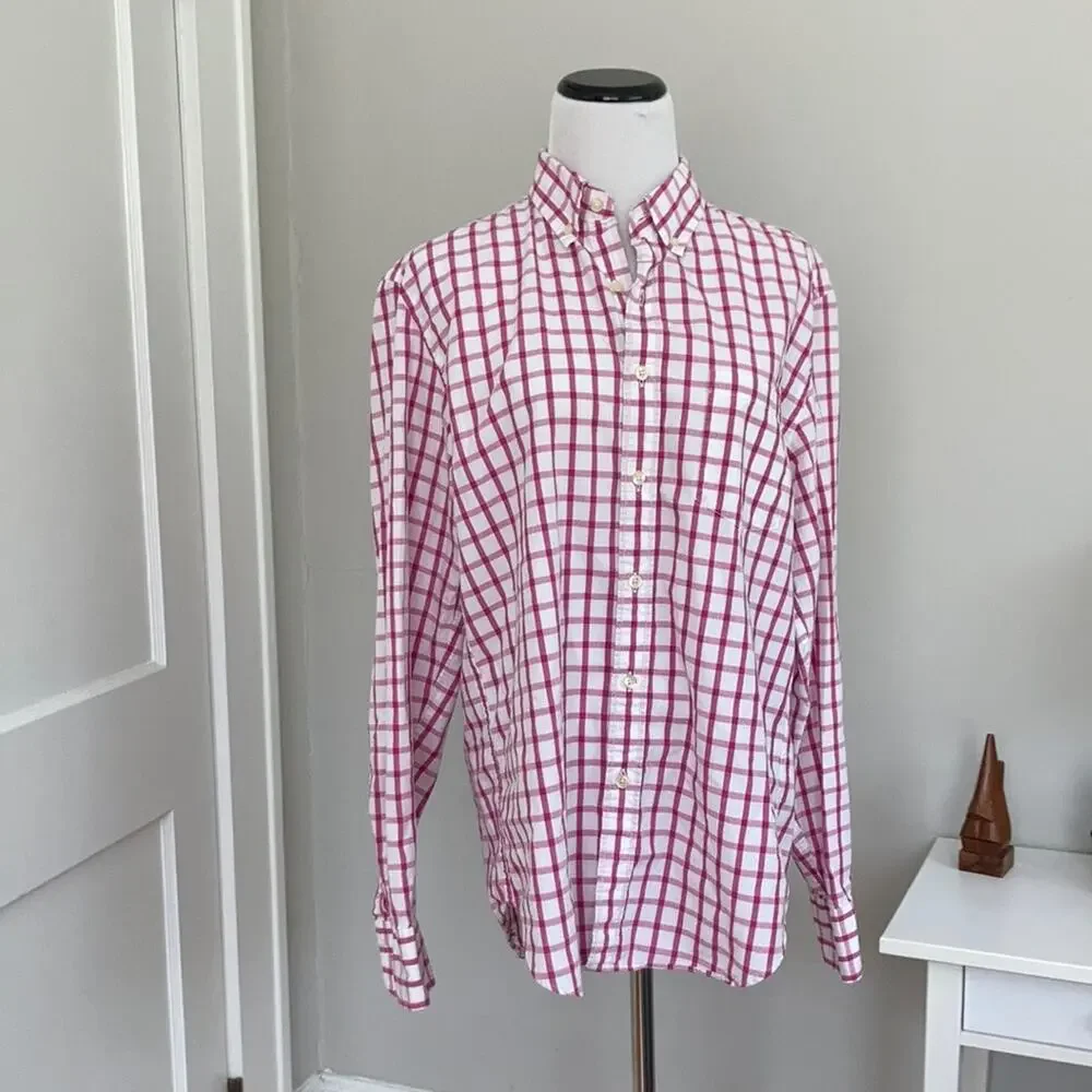 J. Crew Pink and White Buttondown, Size M